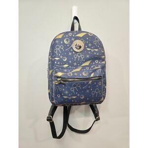 Harry Potter Bioworld Quidditch Navy & Gold Hogwarts Wizard Mini Backpack *EUC*